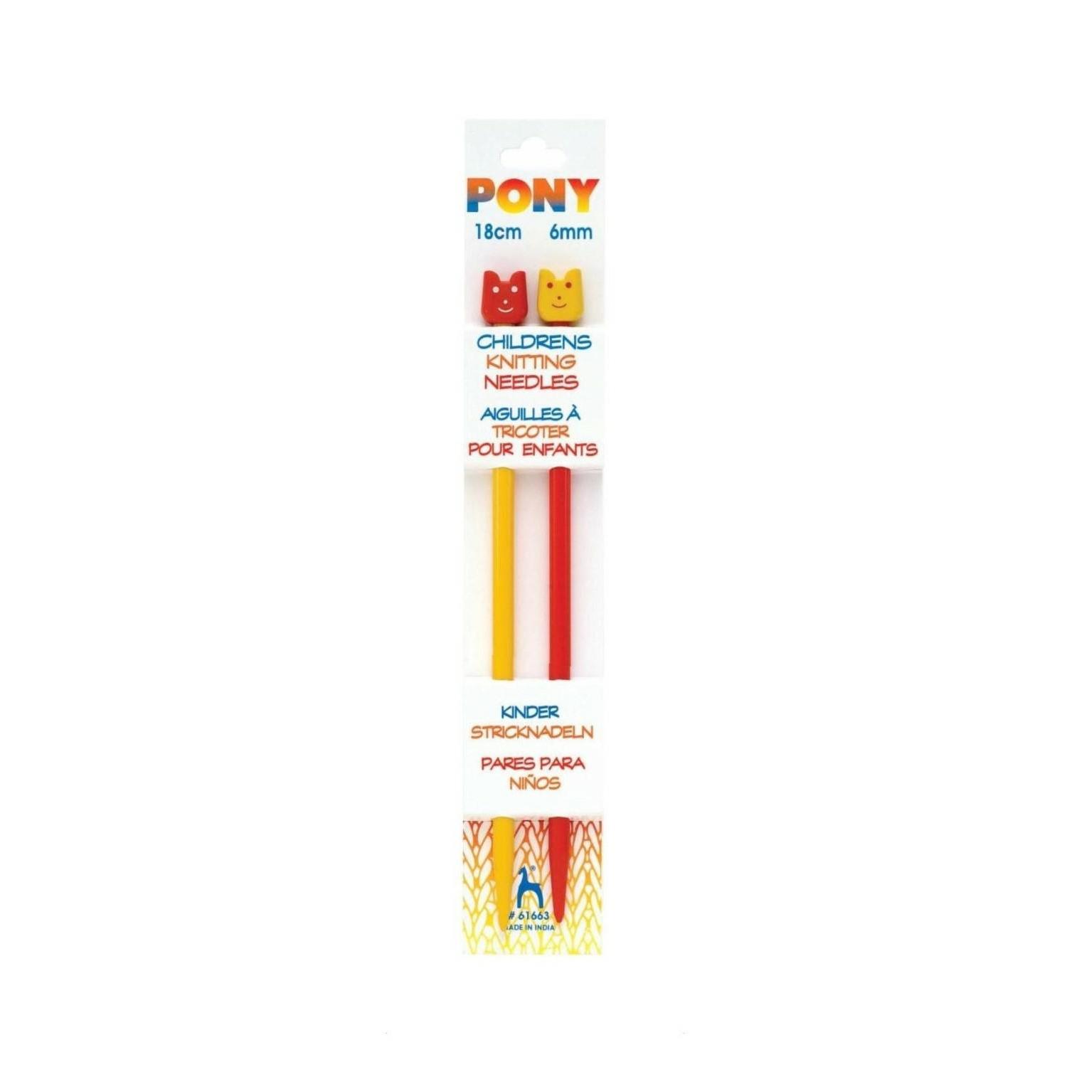 Druty proste PONY dla dzieci 18cm 4mm – plastikowe 61659 40071