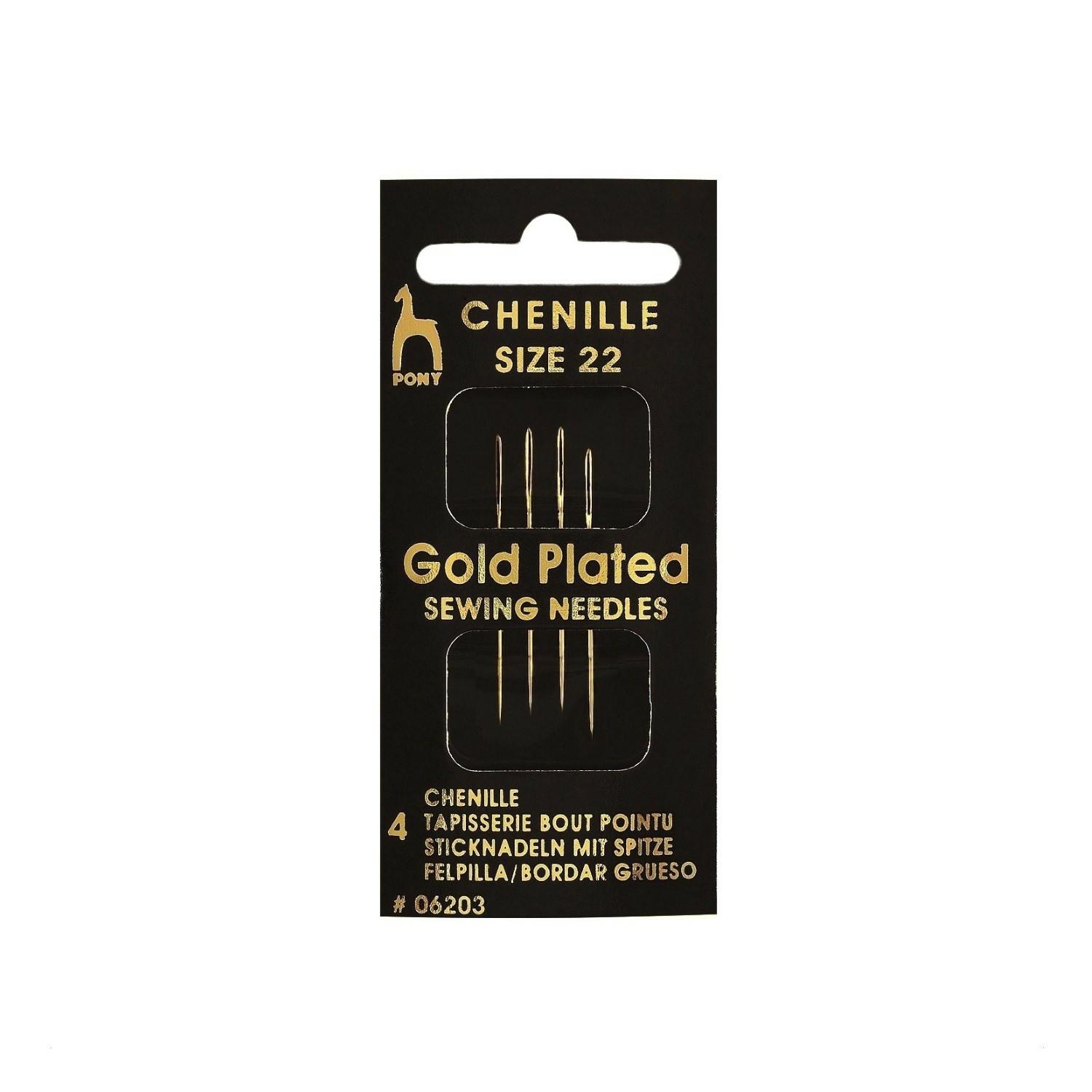 Igły ręczne do haftu z czubkiem PONY – 22 – pozłacane – #06203