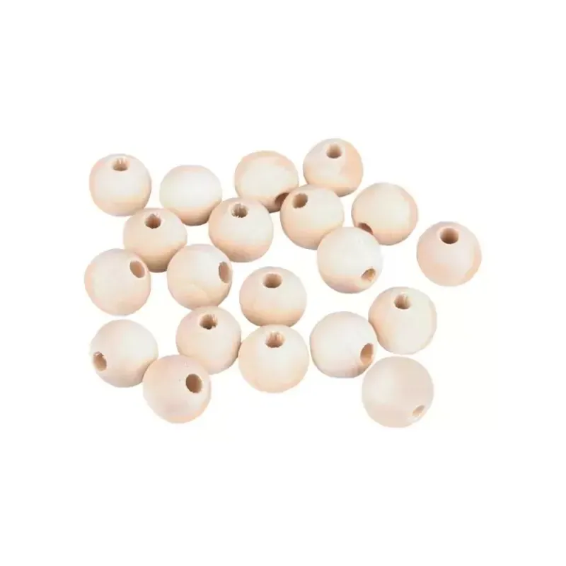 Koraliki drewniane 15mm naturalne