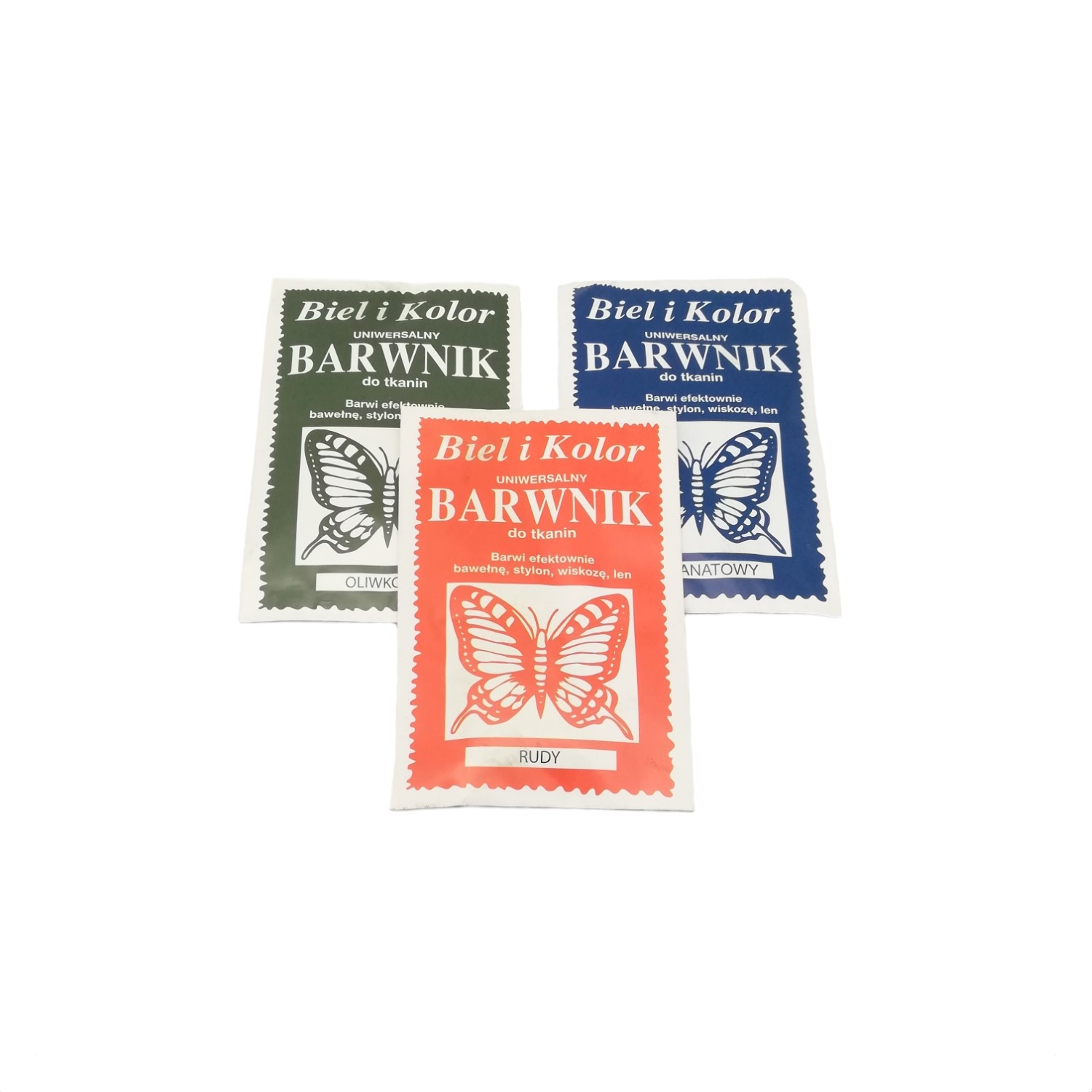 Barwnik do tkanin Motyl – Biel i Kolor – ciemno-zielony