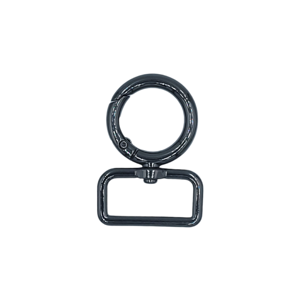 Karabińczyk metalowy kółko/prostokąt 25mm oksyda