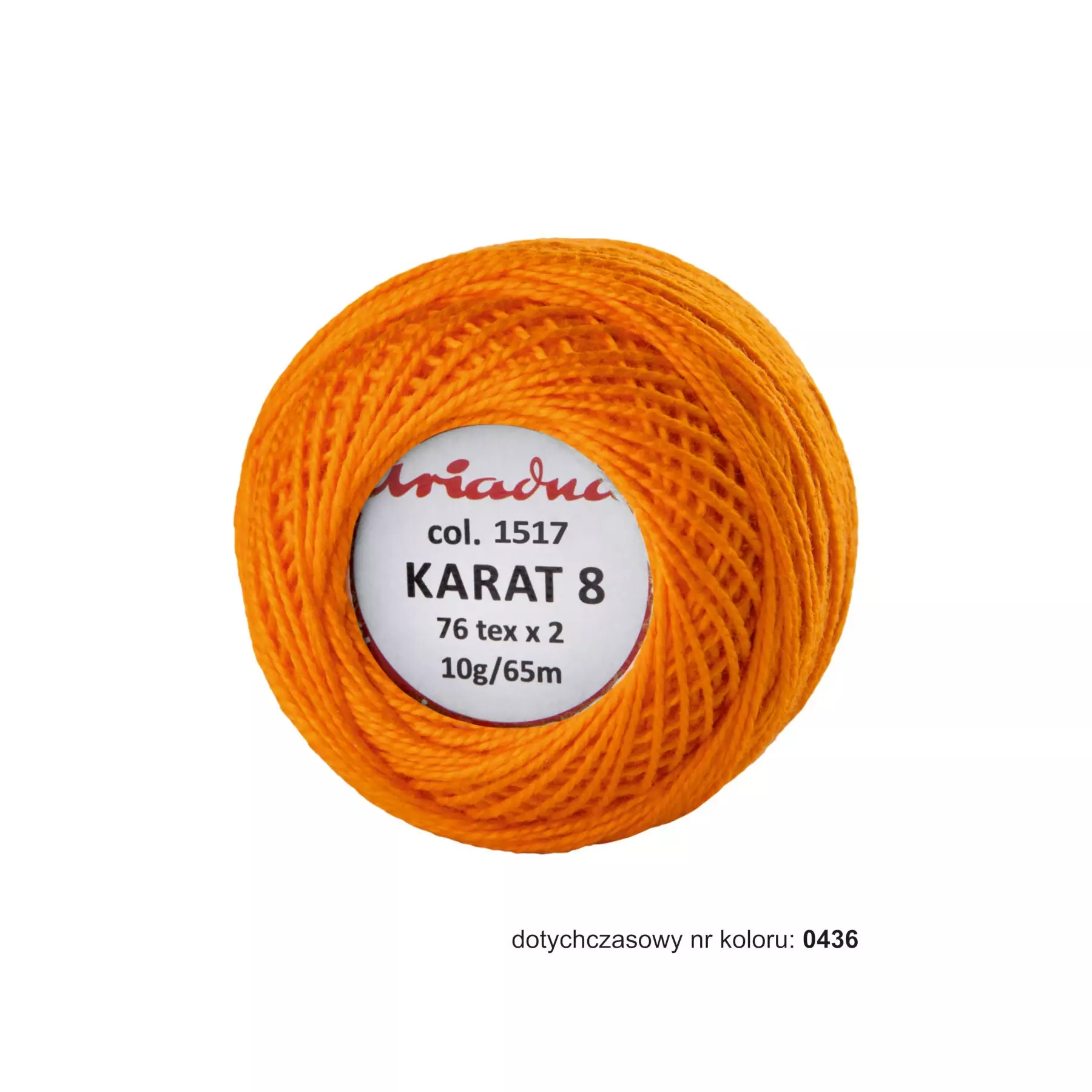 Kordonek ARIADNA Karat 8 kol. 400 biały – 436 ciemny pomarańczowy