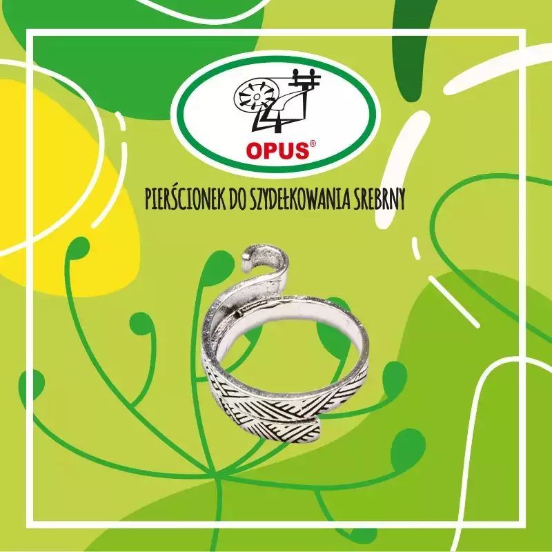 Pierścionek dziewiarski – srebrny